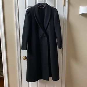 Black wool overcoat